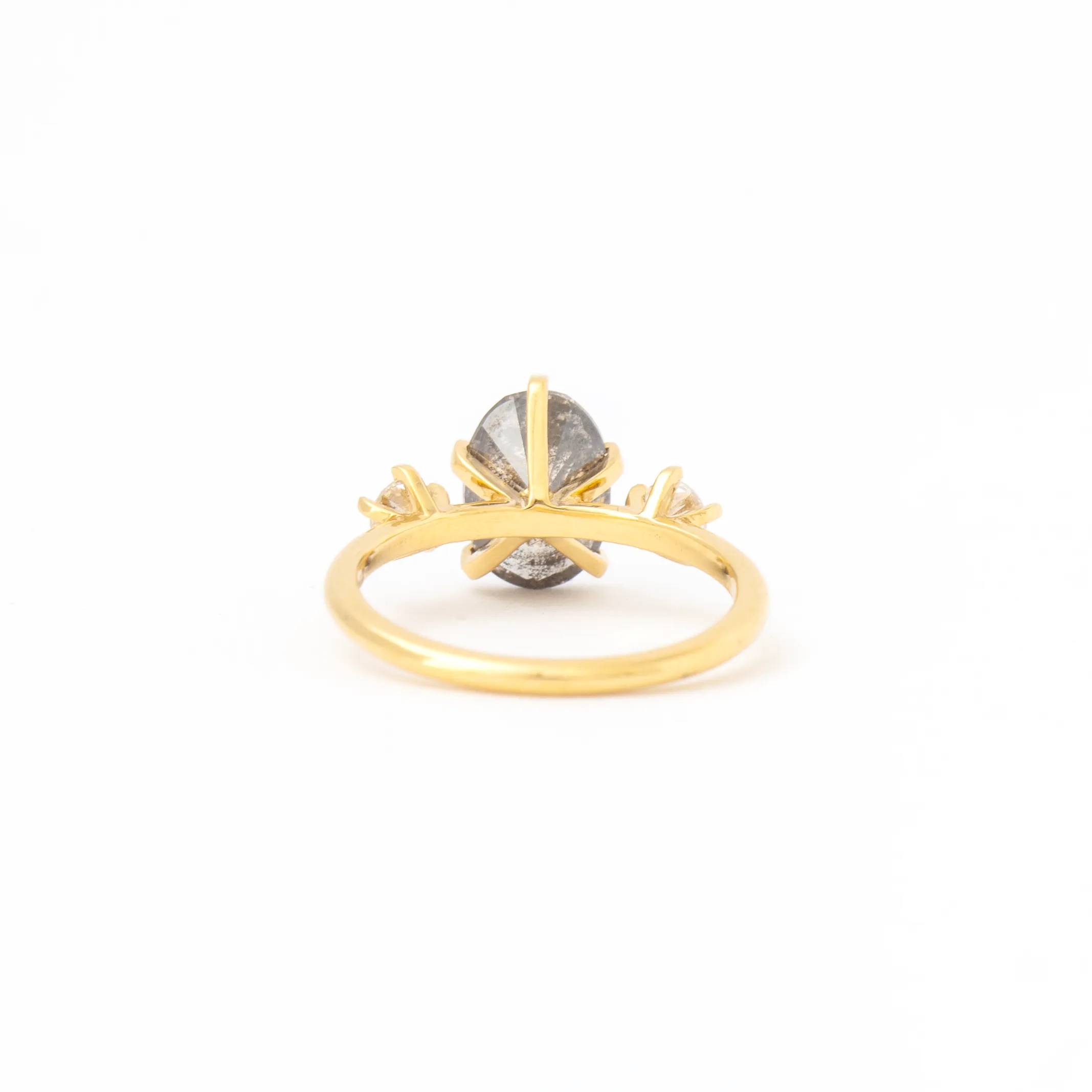 1.98 ct Grey Oval Diamond Bower Ring