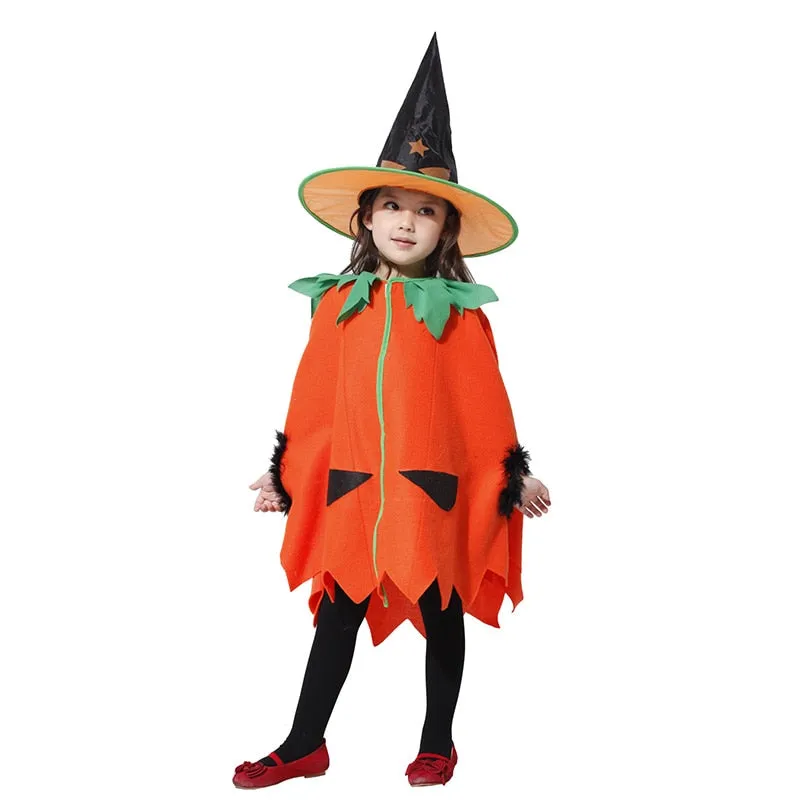 2021 Halloween Costumes Child Kids Pumpkin Costume Cosplay Lovely Cloth for Girls Fancy Dress Outfit