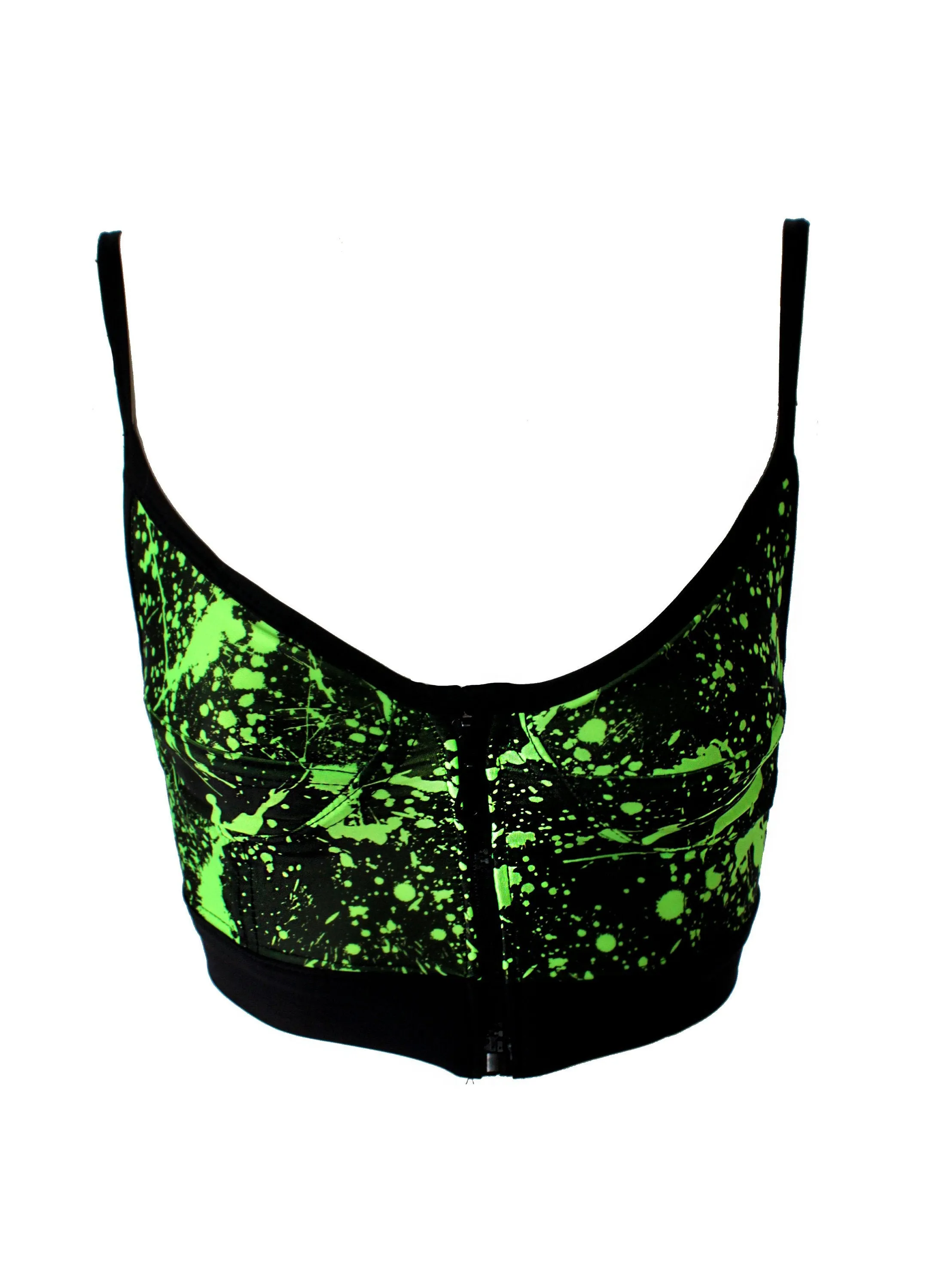 All the Rave Neon Splatter bustier bikini top