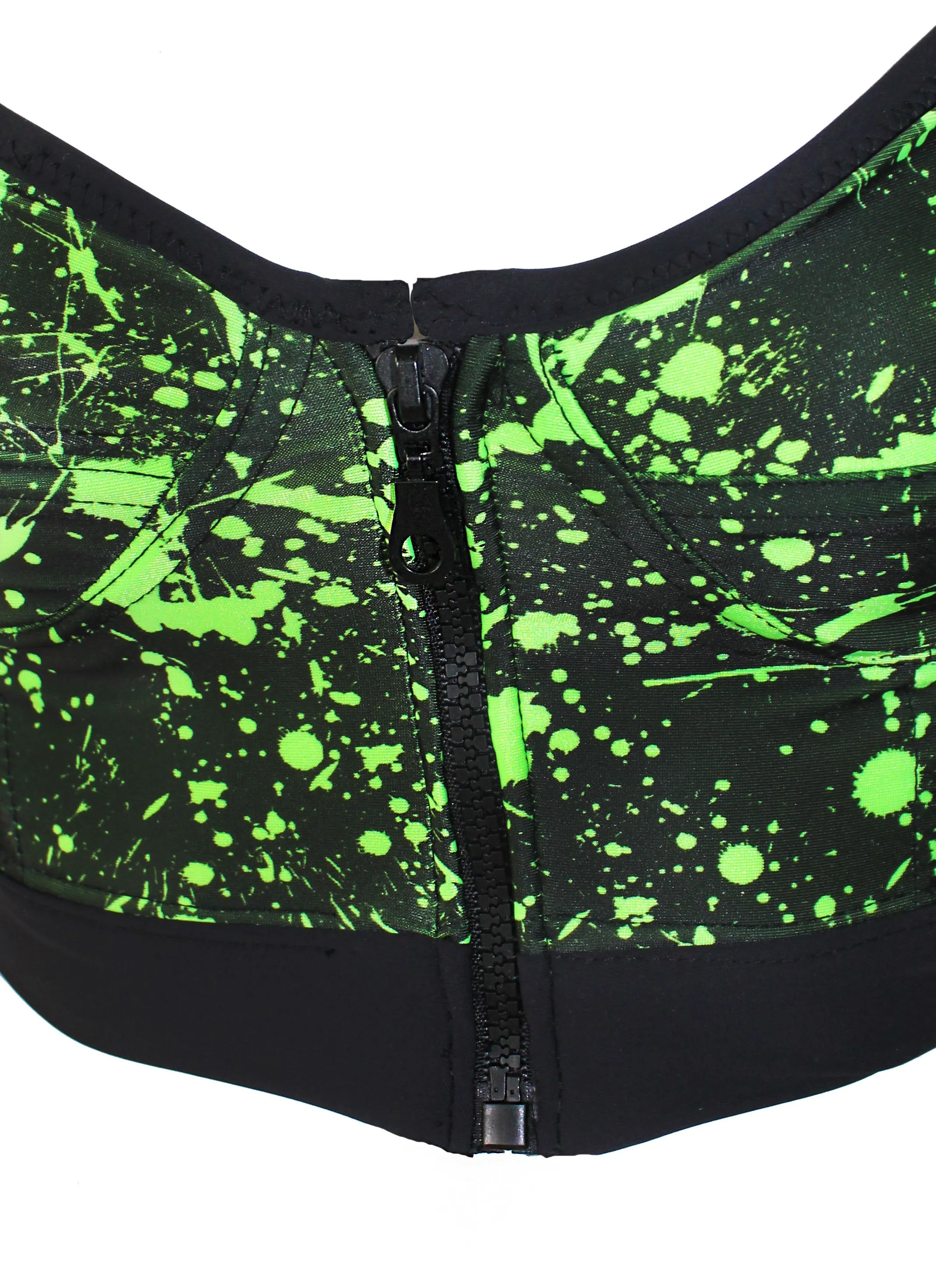 All the Rave Neon Splatter bustier bikini top