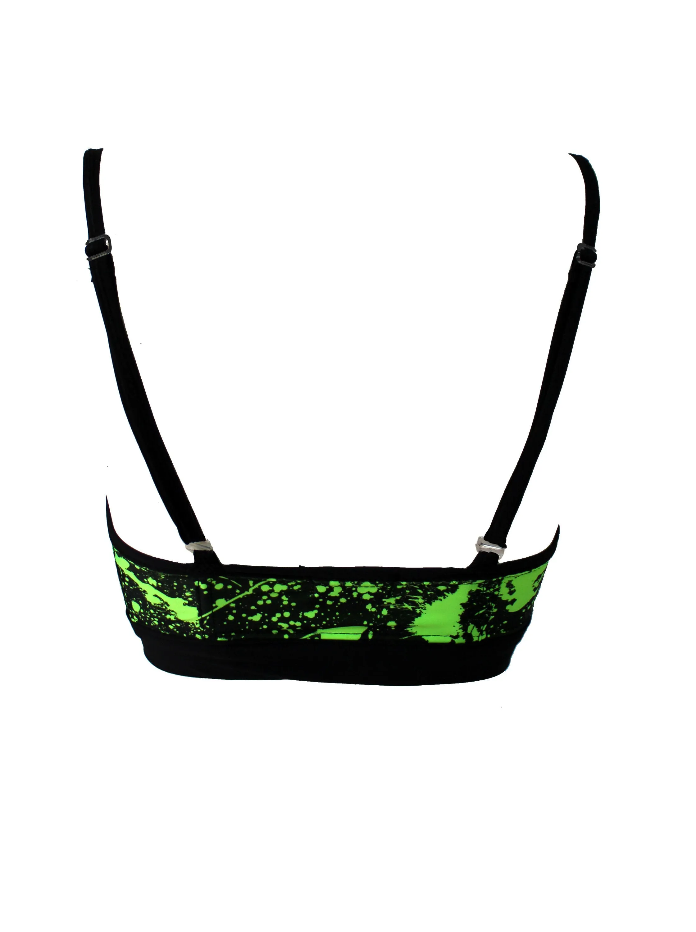 All the Rave Neon Splatter bustier bikini top