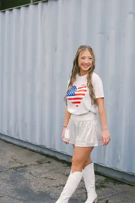 American Flag Heart Graphic Tee