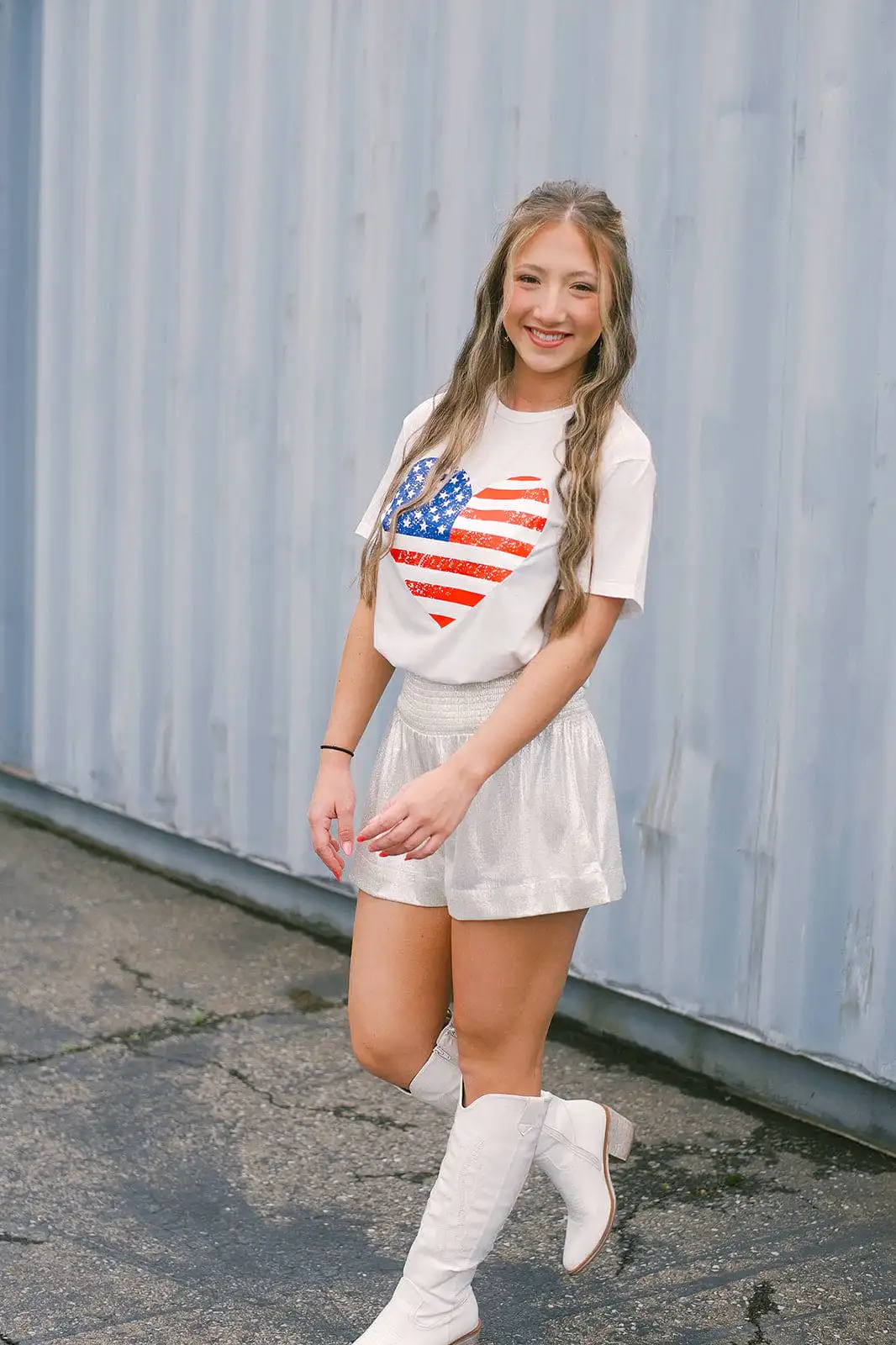 American Flag Heart Graphic Tee