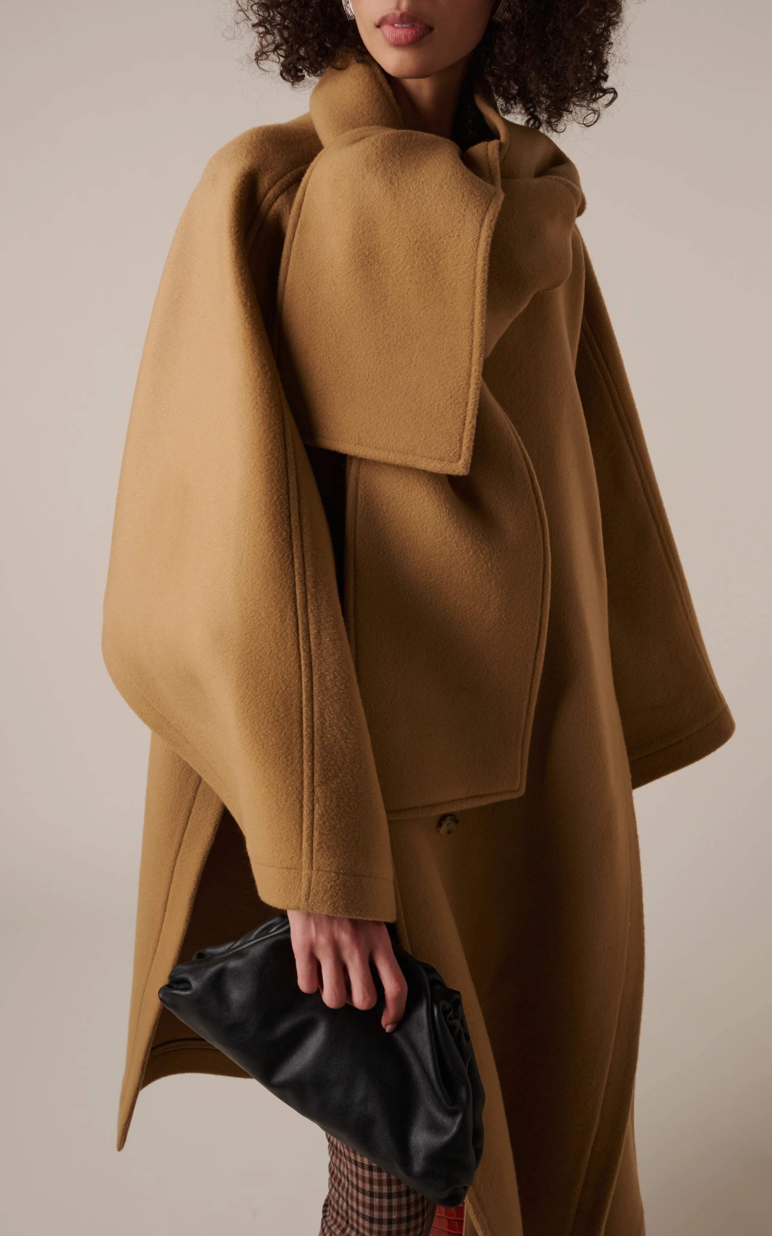 A.W.A.K.E. MODE Oversized Wool Poncho Coat