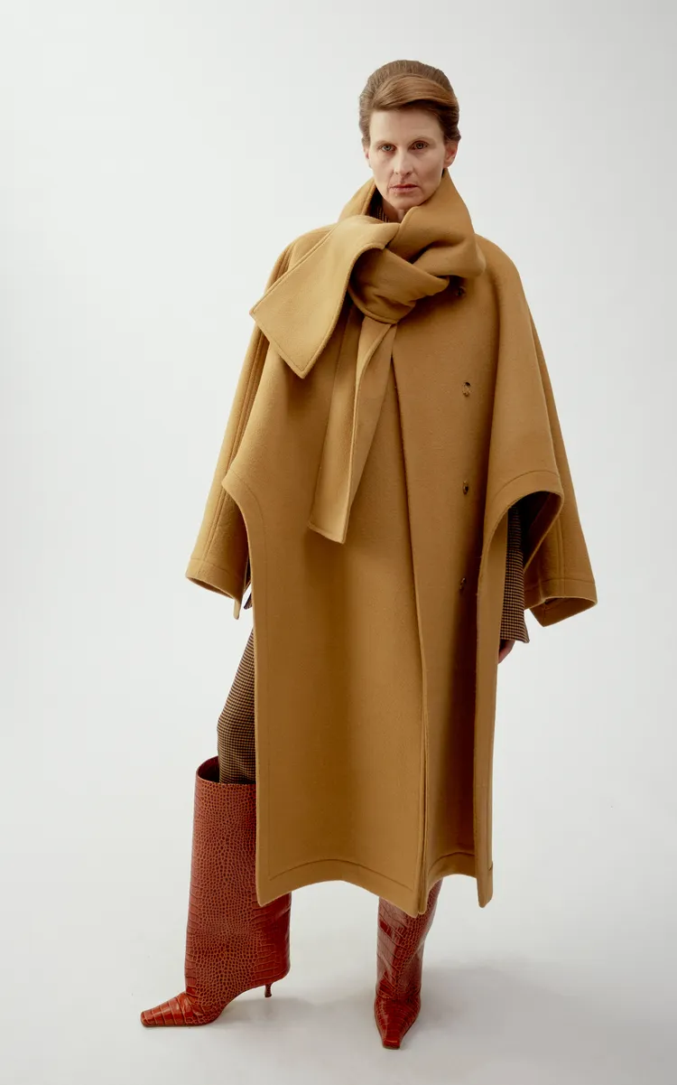 A.W.A.K.E. MODE Oversized Wool Poncho Coat