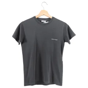 Balenciaga Grey Washed Tee with Small Logo - XS