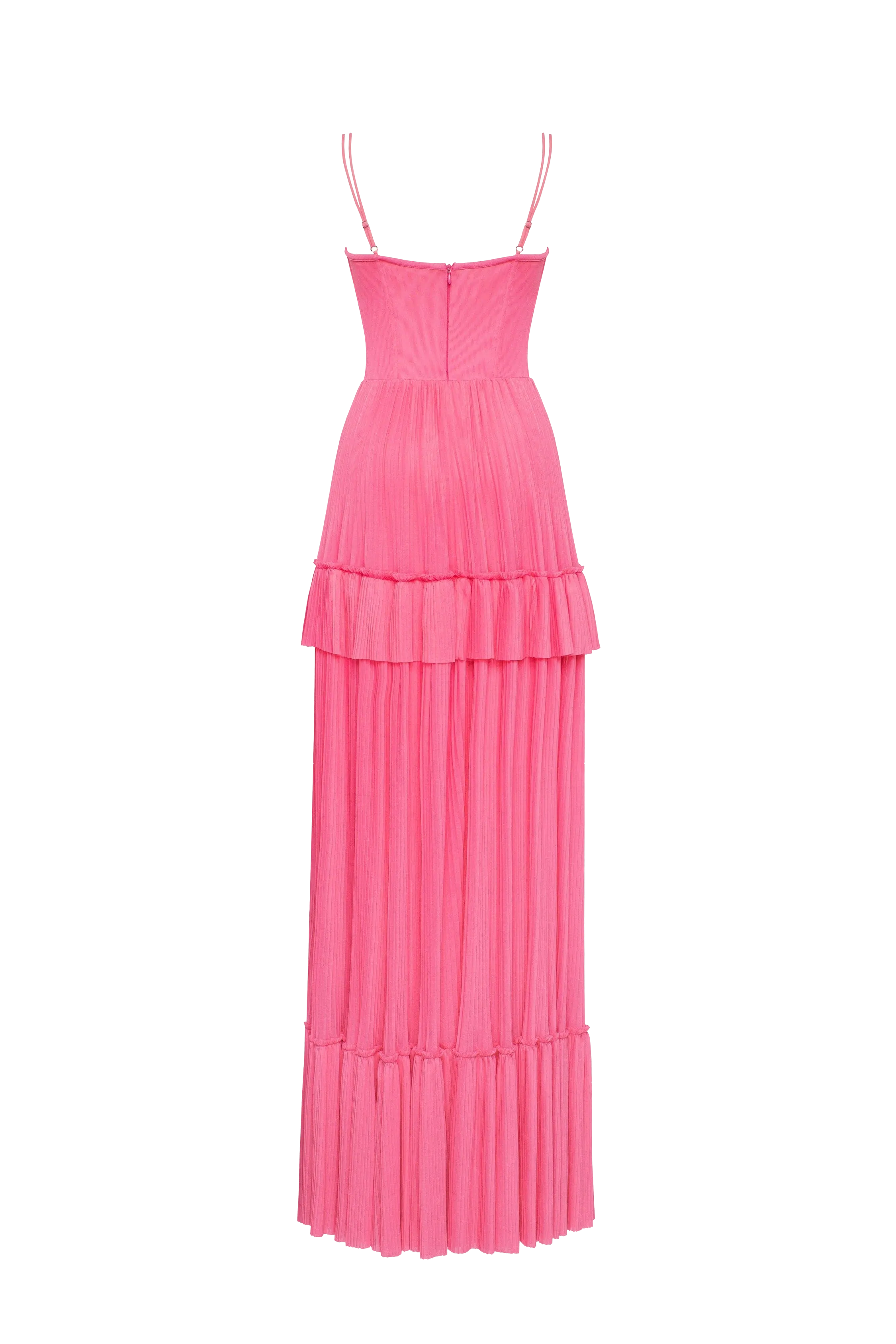 Barbie pink spaghetti strap pleated maxi dress, Garden of Eden