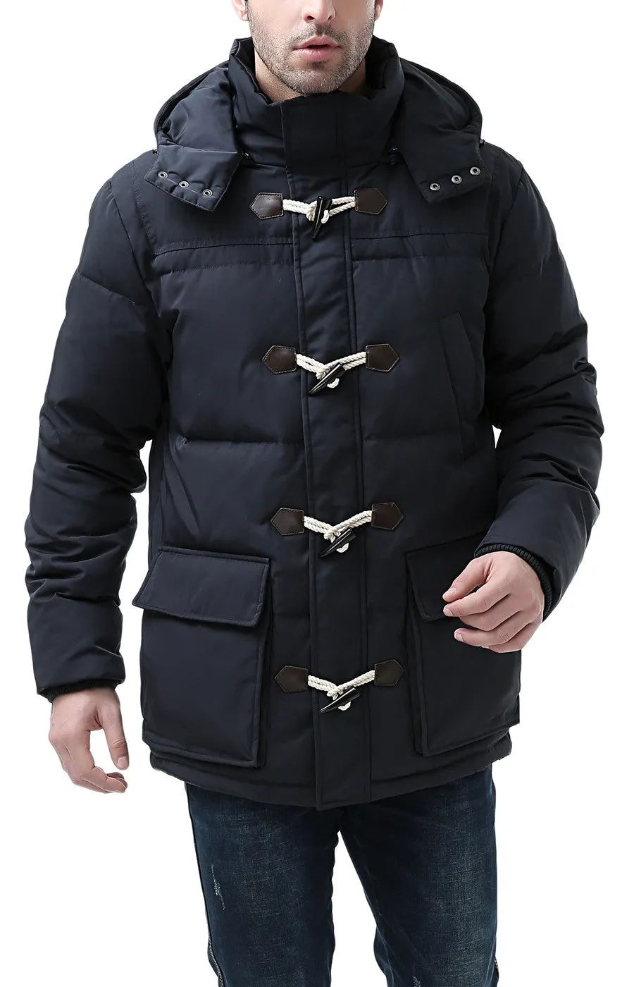 BGSD Men's Connor Hooded Waterproof Toggle Down Parka Coat