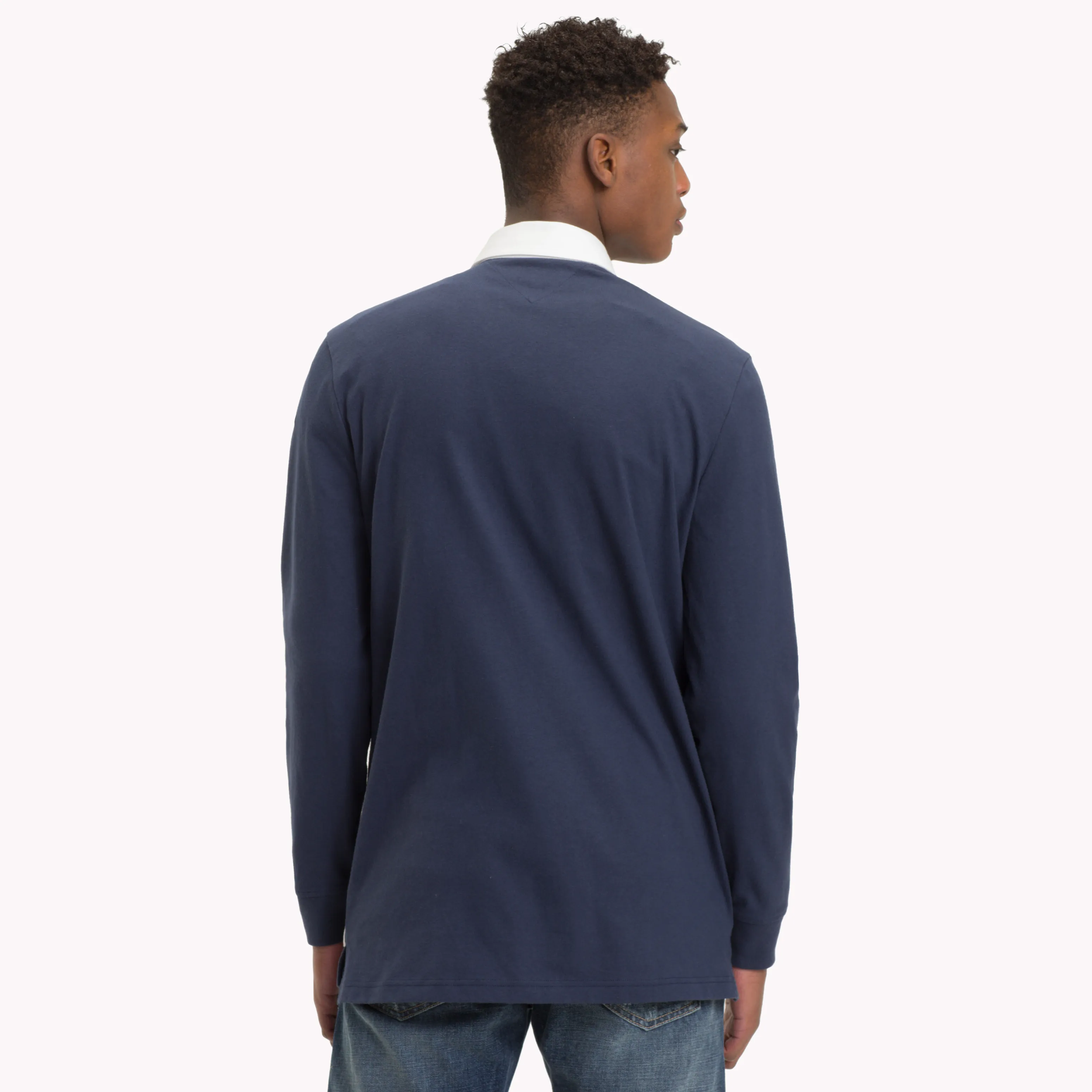 Blue Plain Cotton Rugby Shirt | Sweatshirts & Hoodies | Tommy Hilfiger