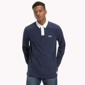 Blue Plain Cotton Rugby Shirt | Sweatshirts & Hoodies | Tommy Hilfiger