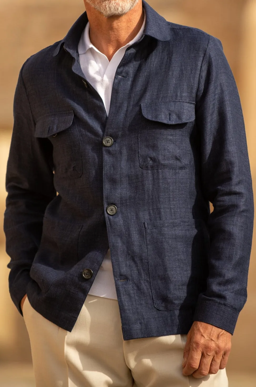 Blue Safari Jacket – Made in Italy