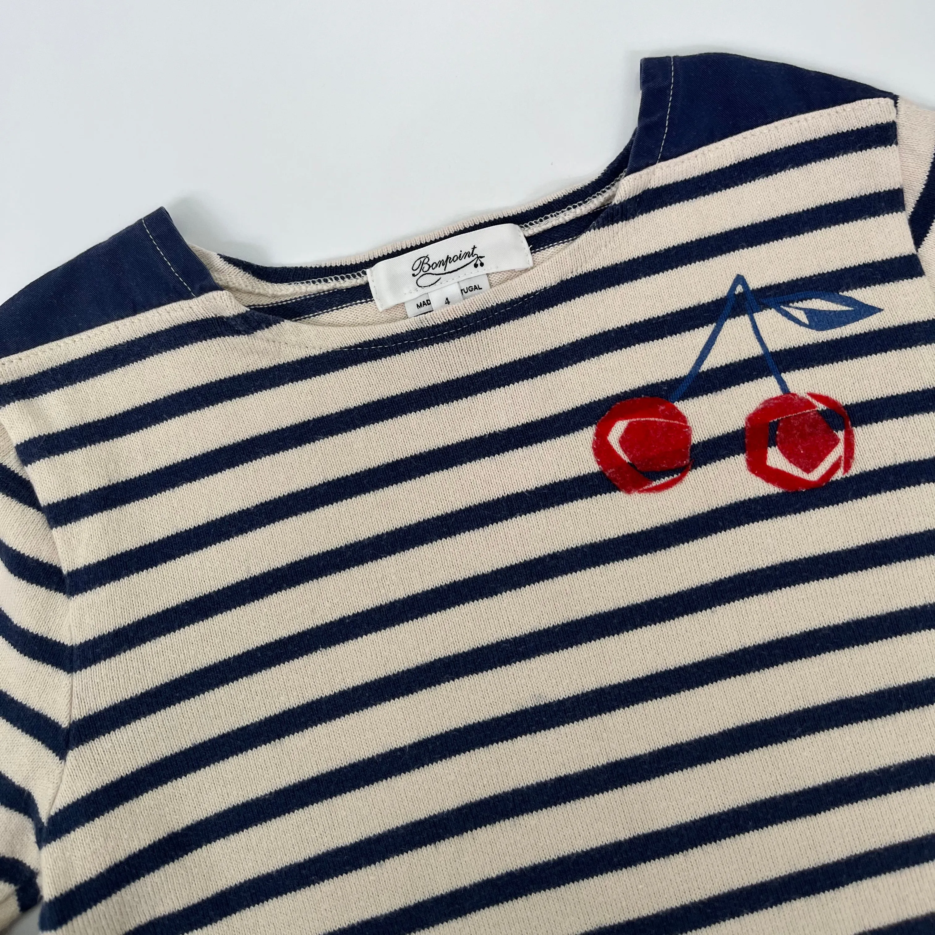 Bonpoint Blue And White Stripe Top: 4 Years