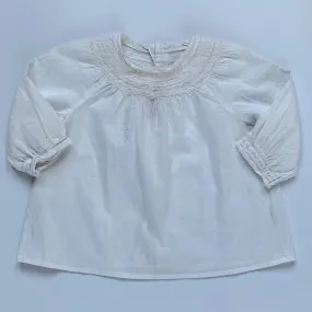 Bonpoint White Lace Trim Blouse: 6 Months