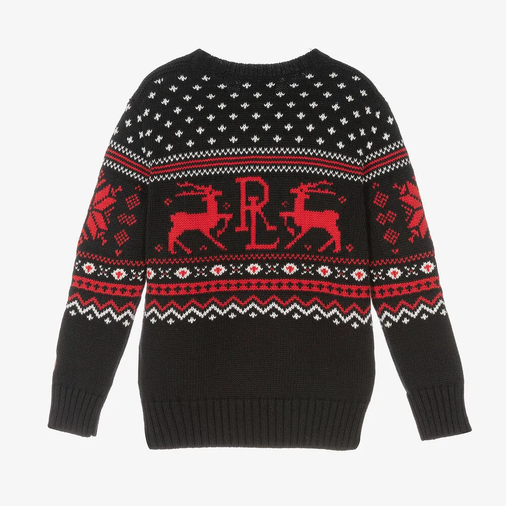 Boys Festive Logo Knit Sweater