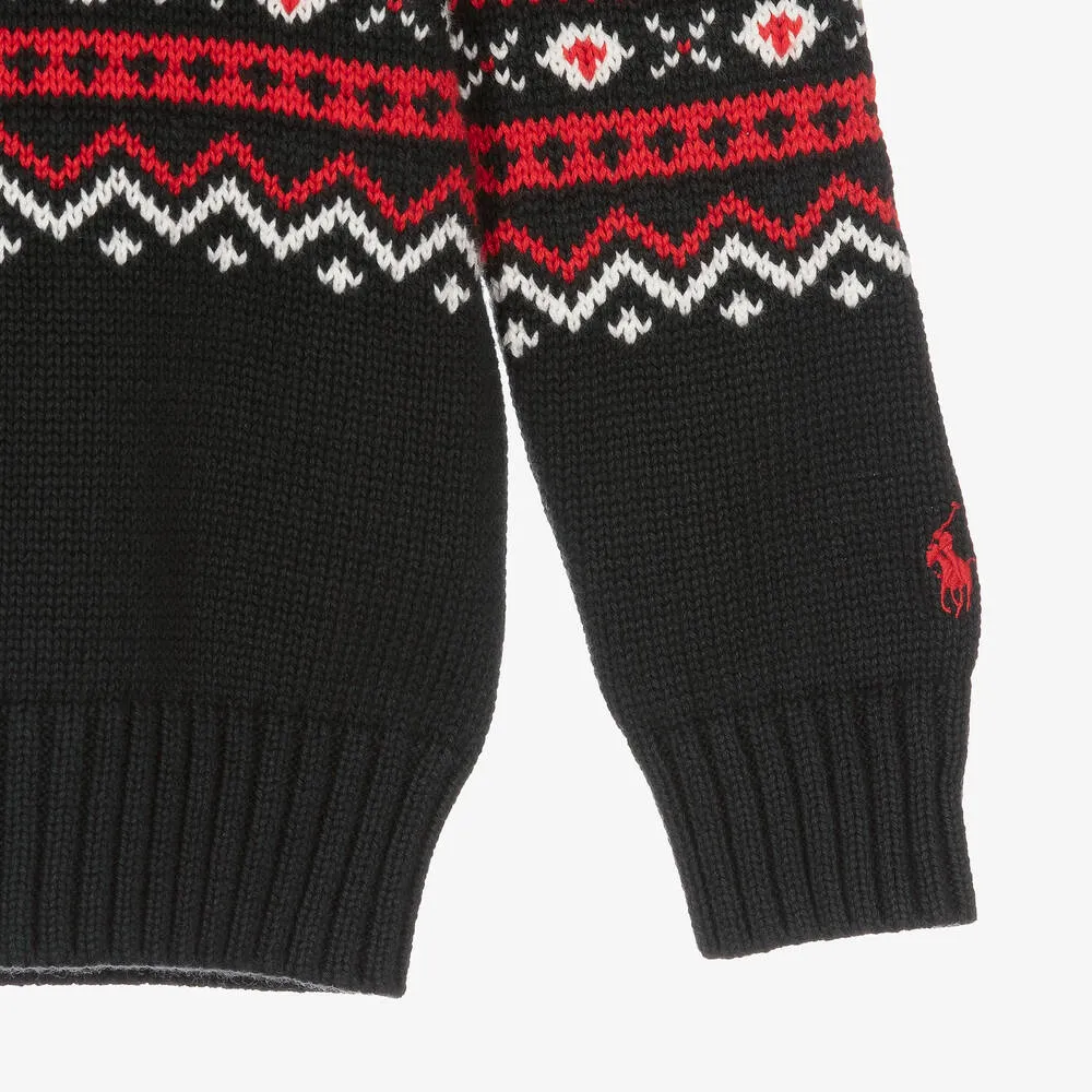 Boys Festive Logo Knit Sweater