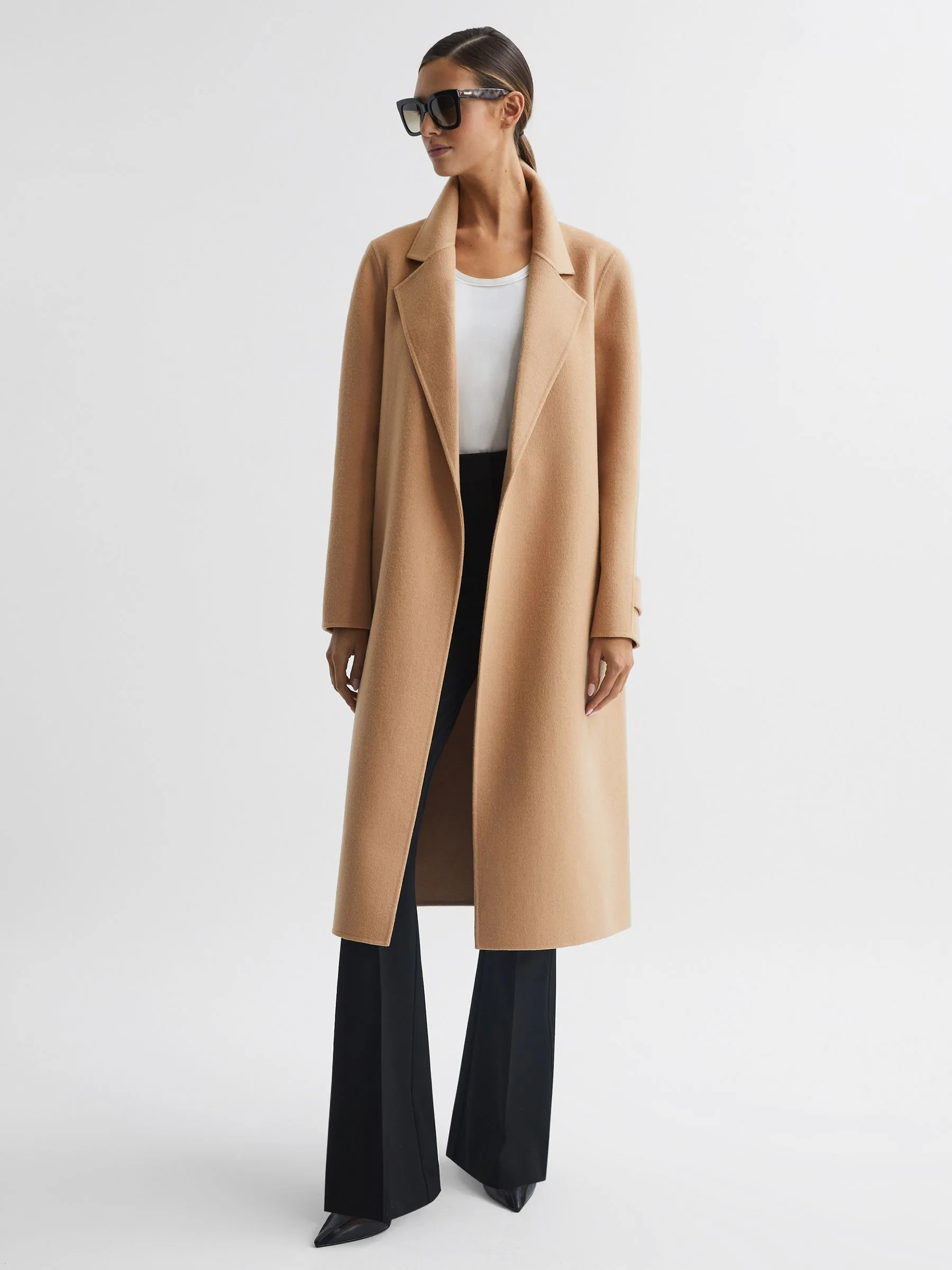 Brooks Wool Blend Blindseam Belted Coat