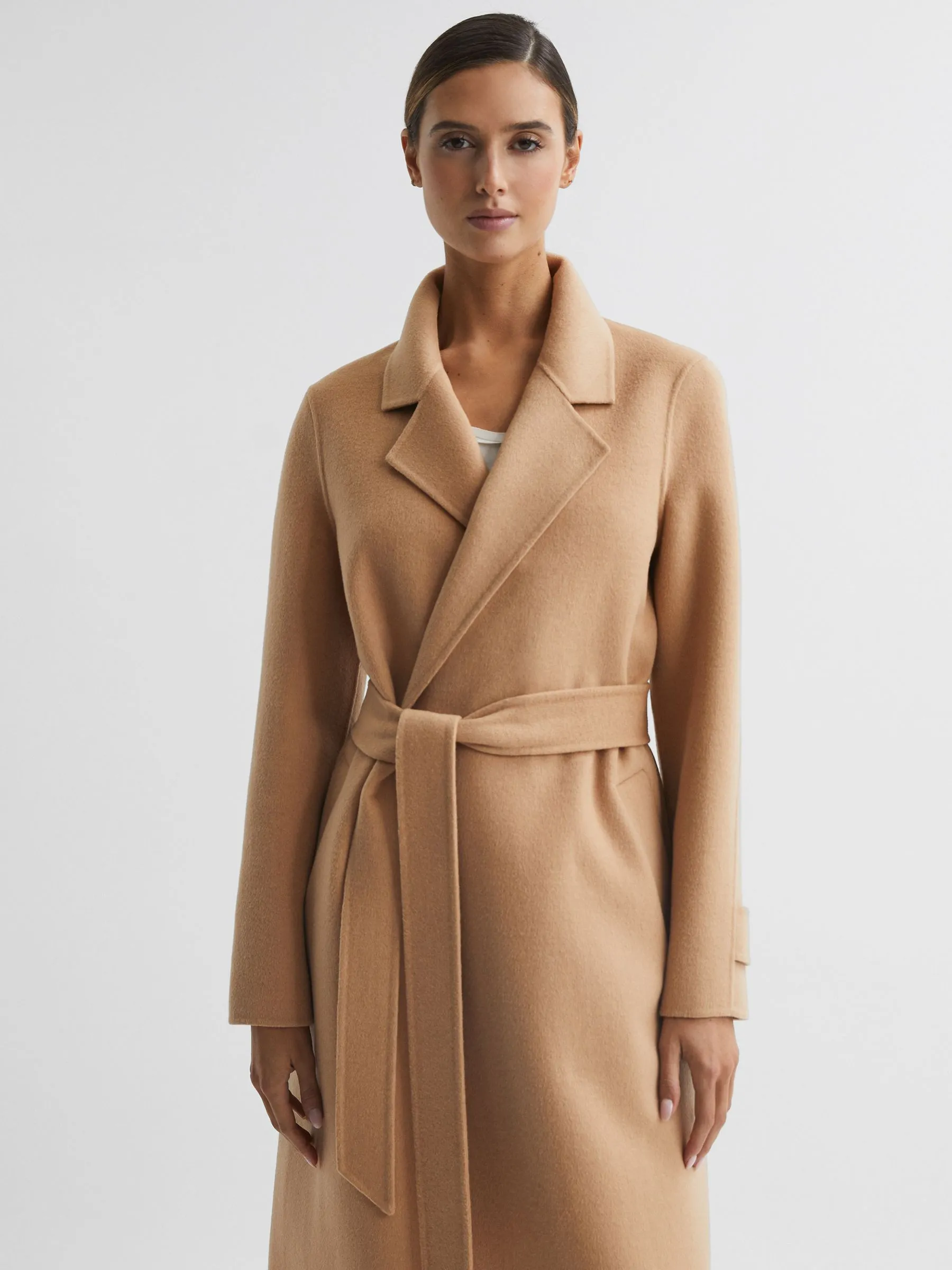 Brooks Wool Blend Blindseam Belted Coat