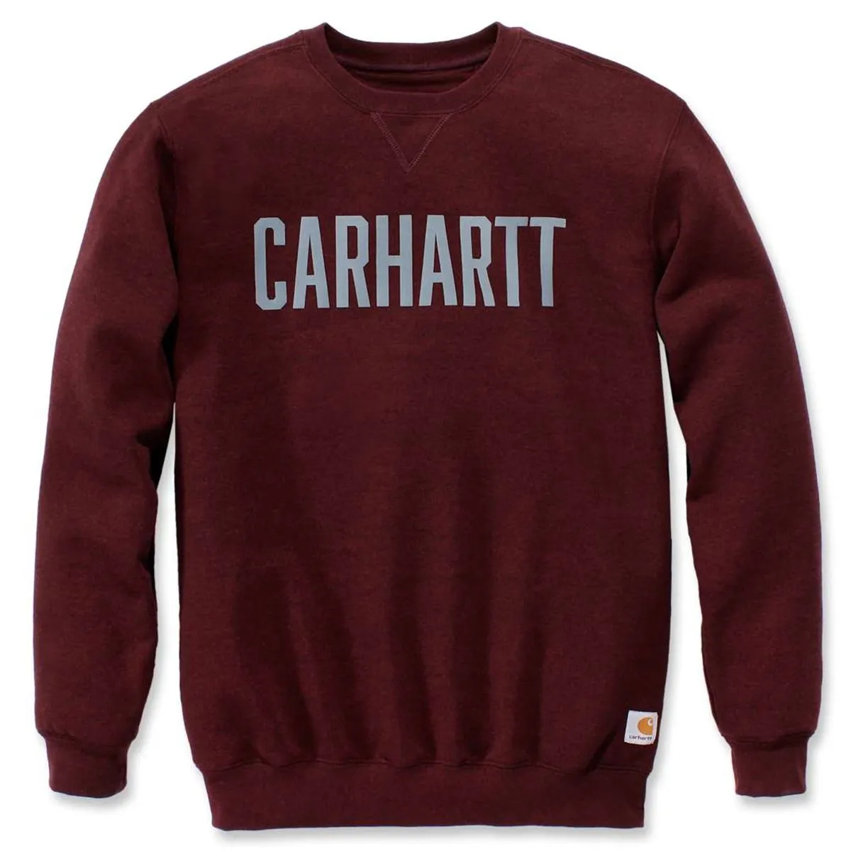 Carhartt 103853 Block Logo Crewneck Sweater - Port Heather