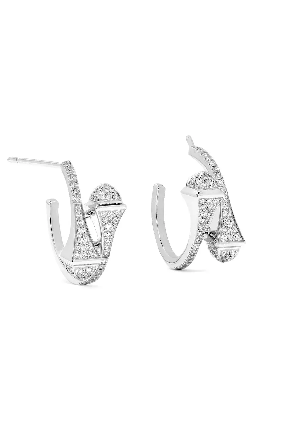 Classic and simple silver Color full of Stone Earrings S4514652