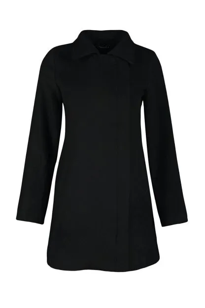 Collared Zipped Long Coat