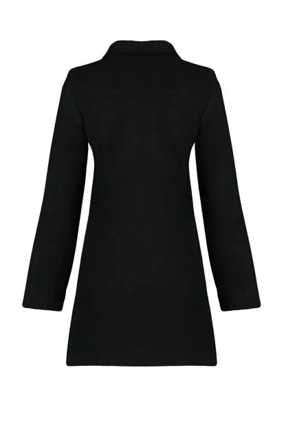 Collared Zipped Long Coat