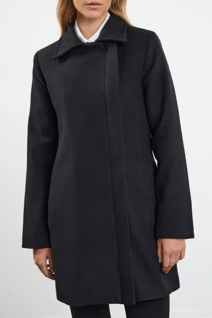 Collared Zipped Long Coat