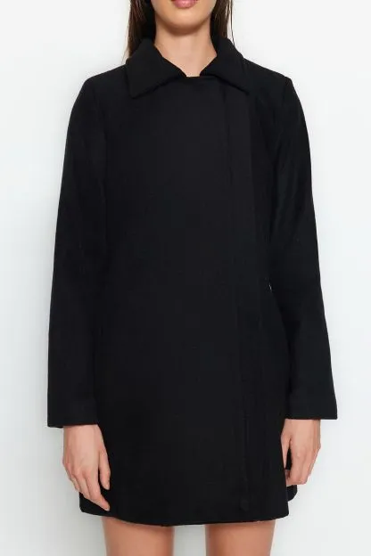 Collared Zipped Long Coat