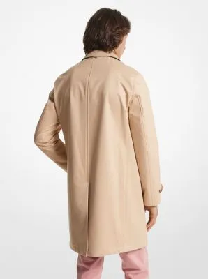 Cotton Blend Balmacaan Coat