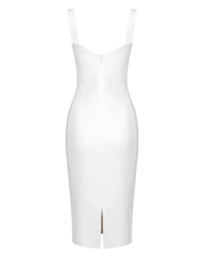 Dacia White Midi Dress