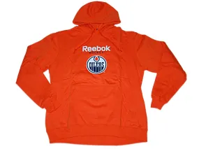 Edmonton Oilers Reebok Orange Big Logo Pullover Hoodie Sweatshirt (L)