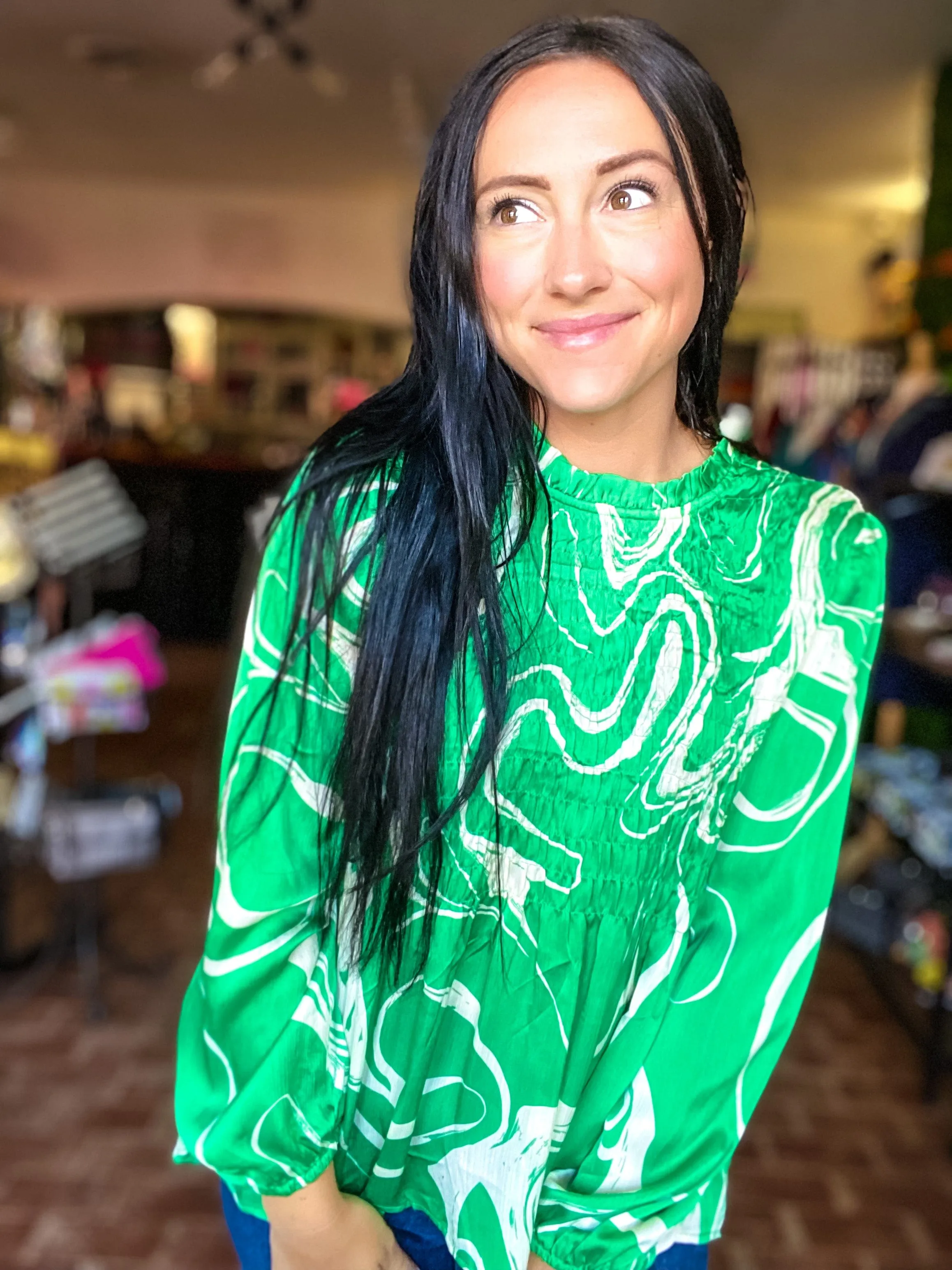 Emerald Swirl Blouse