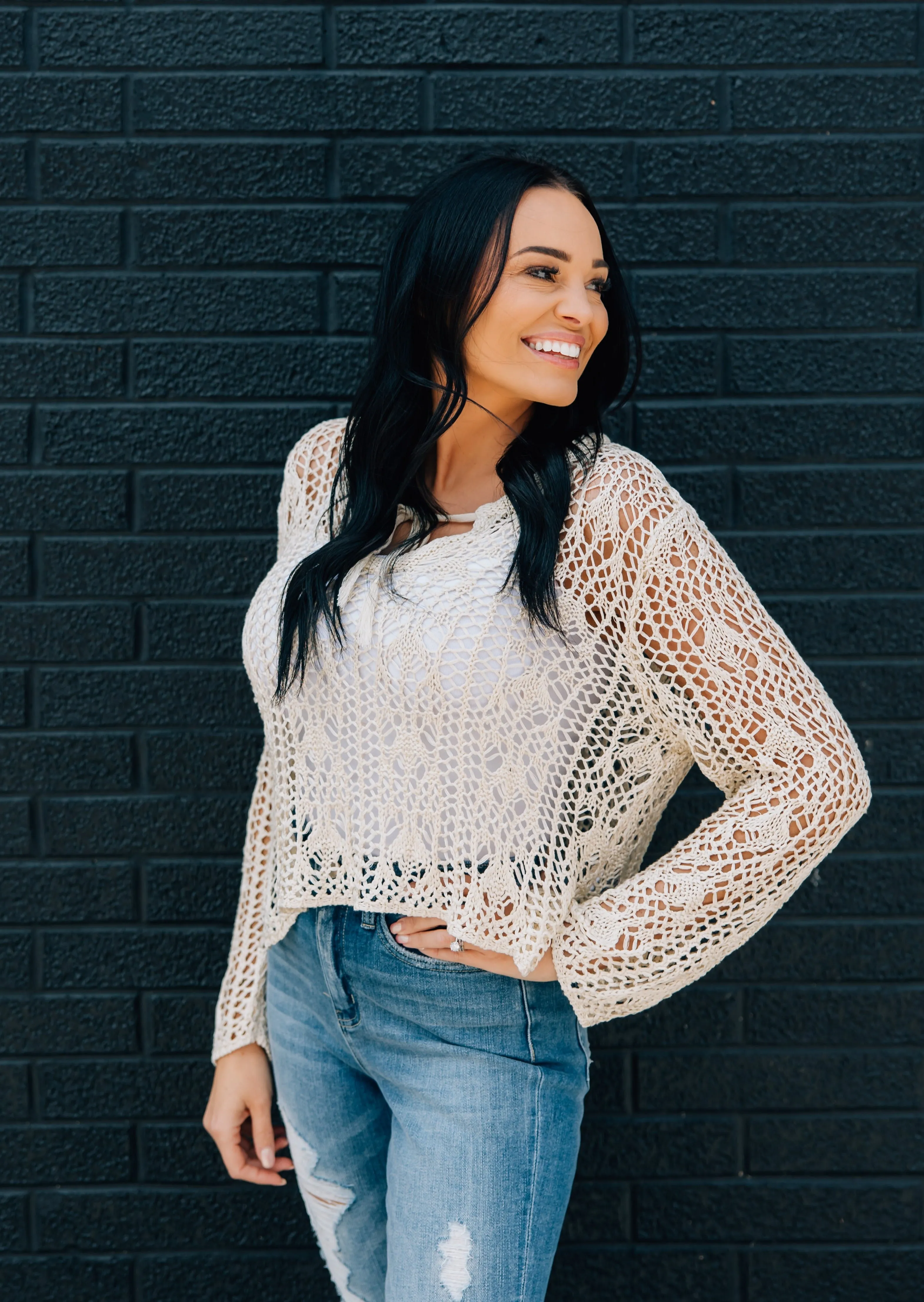 FINAL SALE - Cream Boho Crochet Top