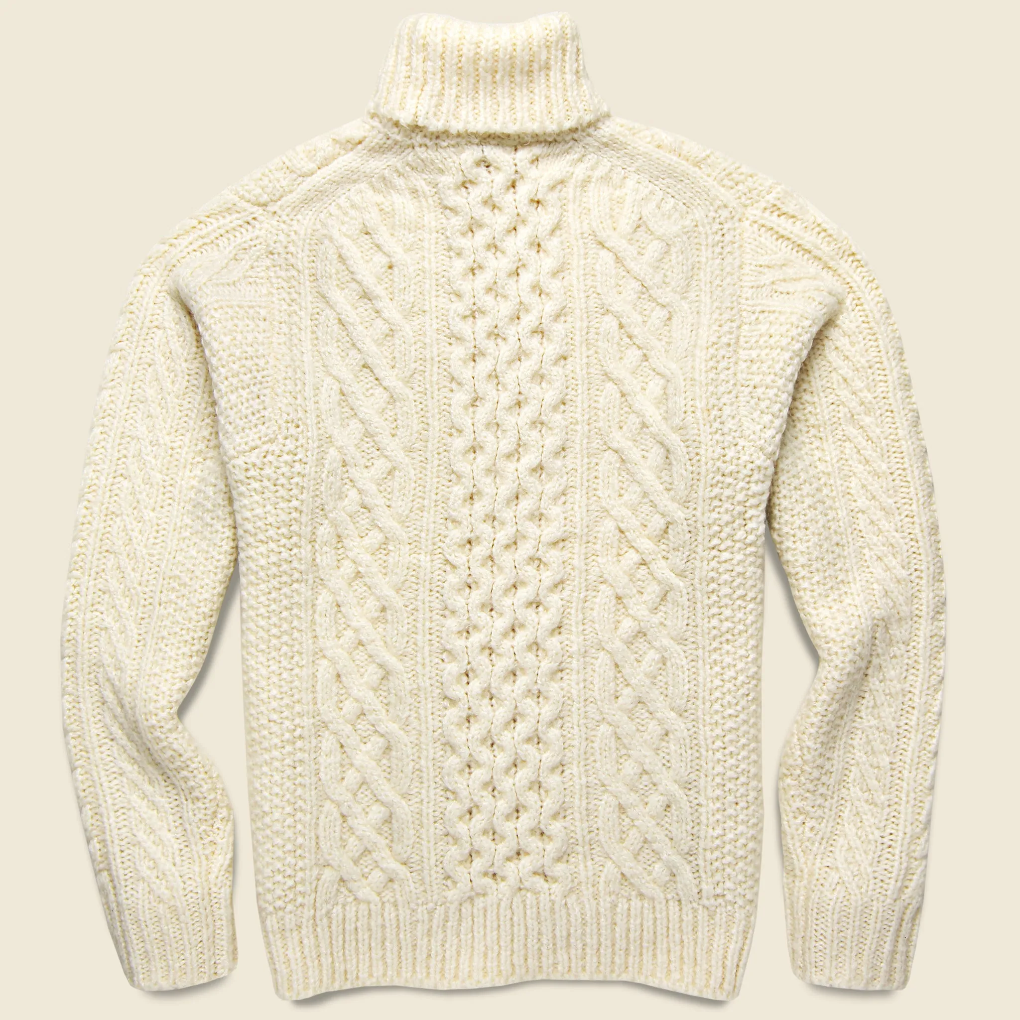 Fisherman Cable Turtleneck - Ivory