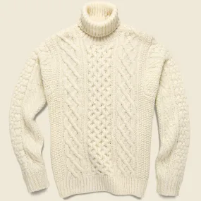 Fisherman Cable Turtleneck - Ivory