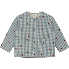 Flss Polly Jacket Berry/Blue Gingham