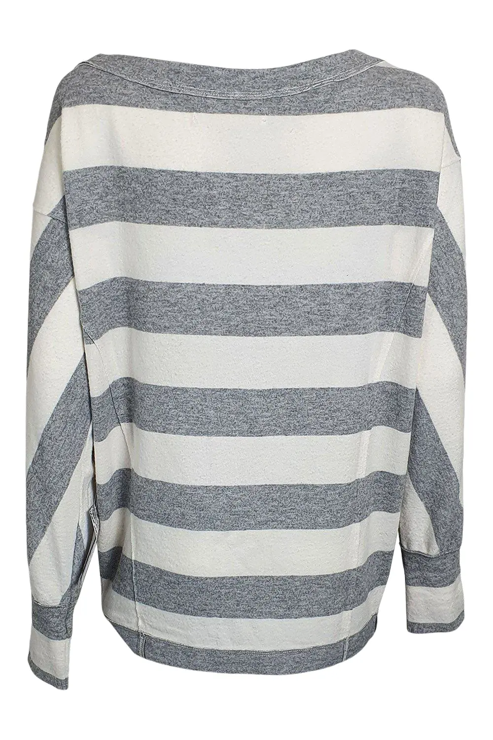 FREE PEOPLE Cali Grey White Striped Long Sleeved Jumper (XS)