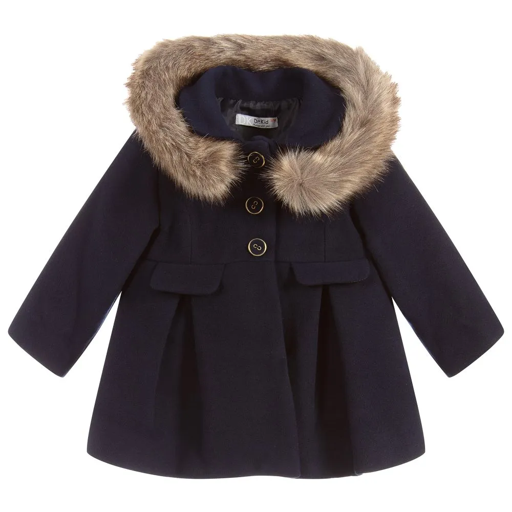 Girls Navy Blue Coat