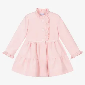 Girls Pink Ruffle Coat