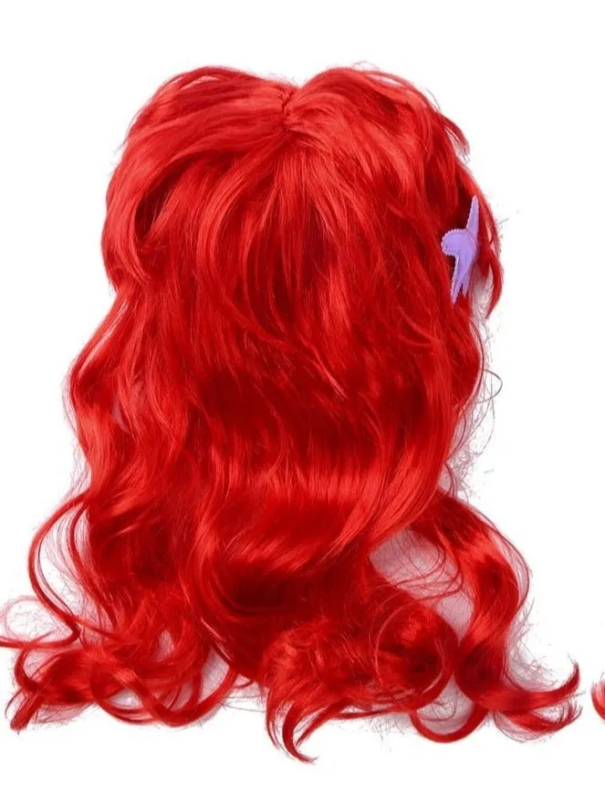 Girls Red Mermaid Cosplay Wig