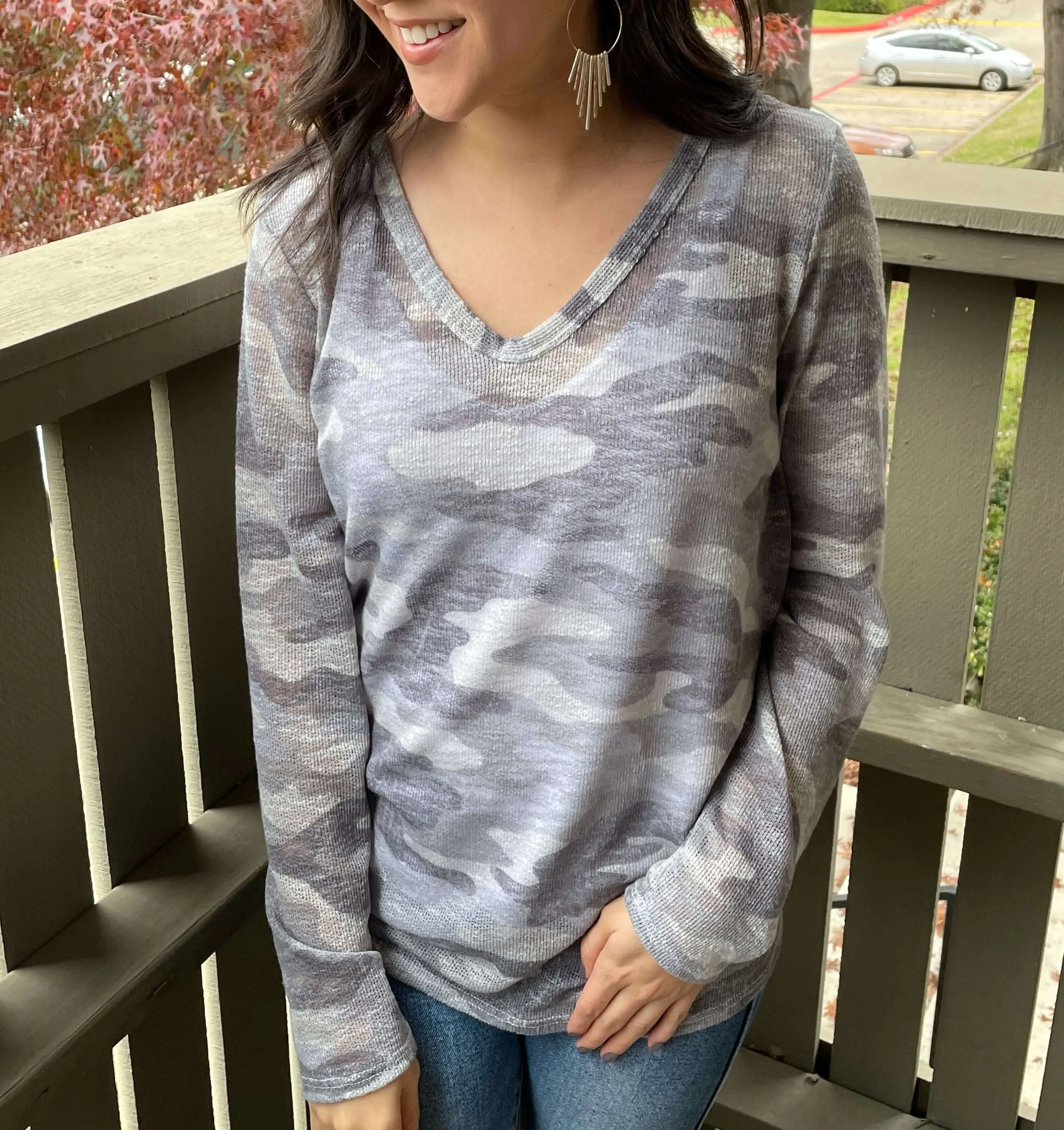 Grey Camo Top