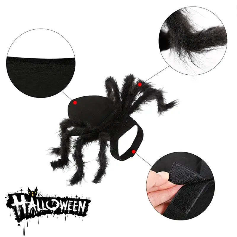 Halloween Pet Spider Clothes  Simulation Black Spider Puppy Cosplay Costume For Dogs Cats Party Cosplay Funny Outfit