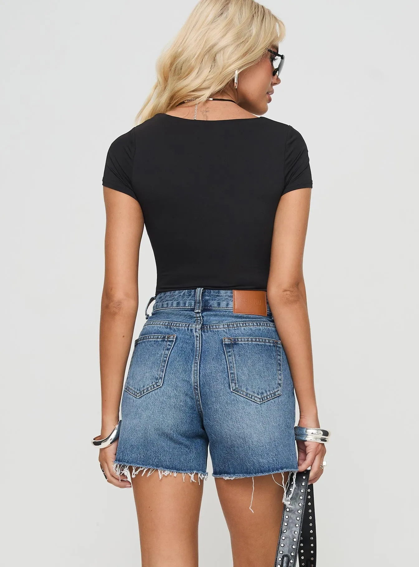 Hayelle Denim Shorts Mid Blue