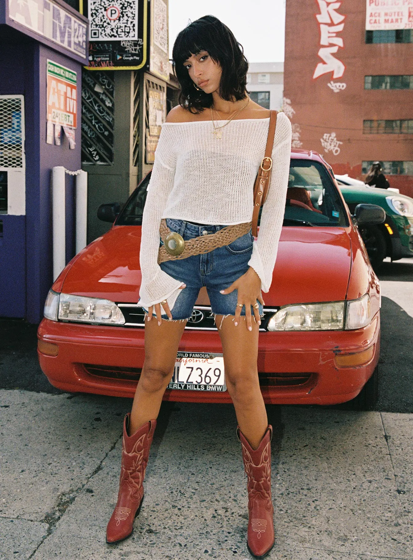 Hayelle Denim Shorts Mid Blue