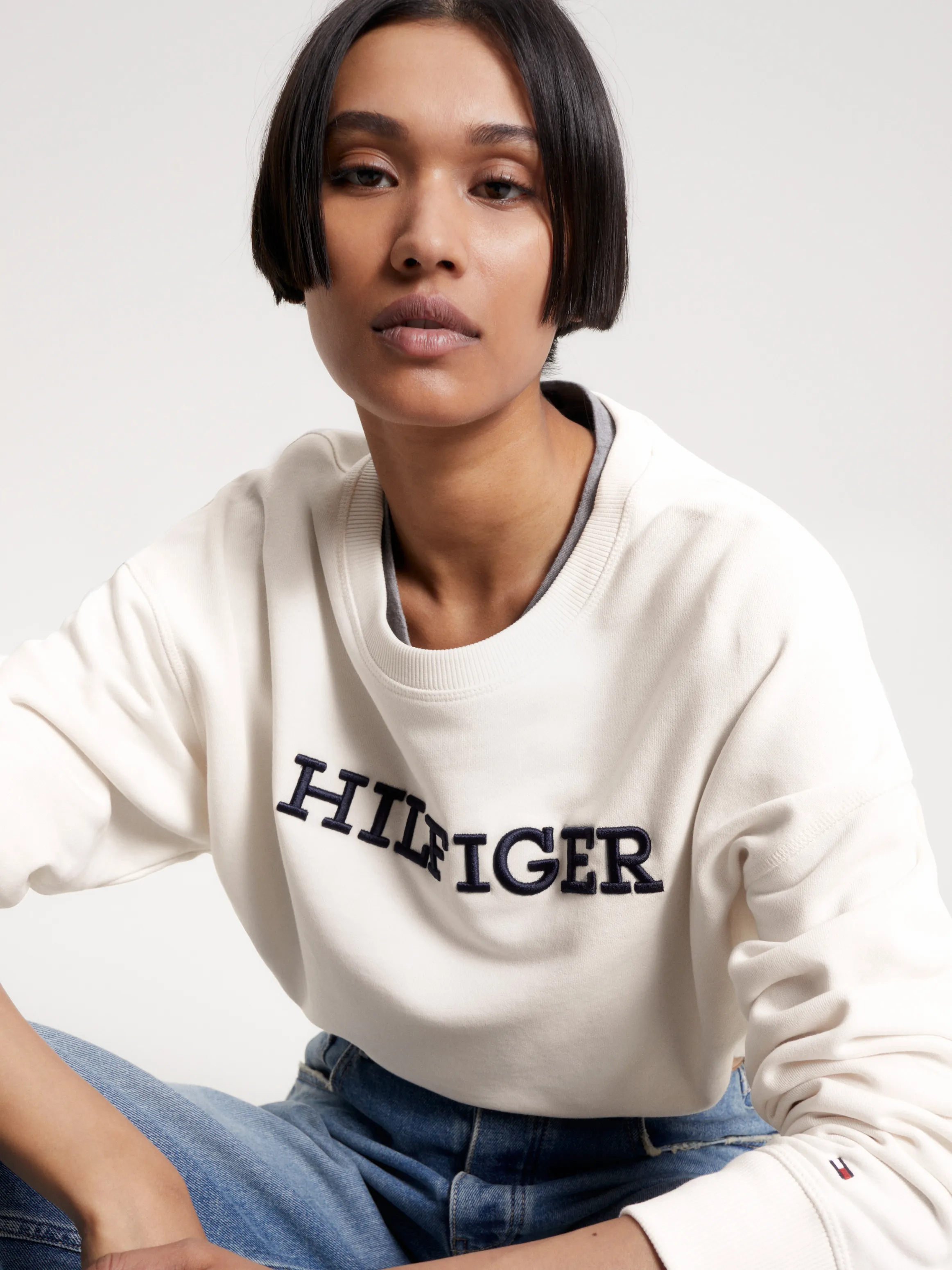 Hilfiger Monotype Embroidery Sweatshirt | Sweatshirts & Hoodies | Tommy Hilfiger