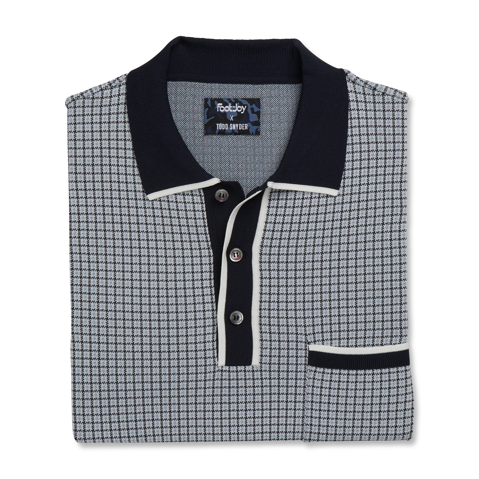 Houndstooth Sweater Knit Polo