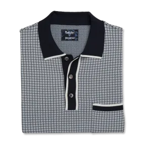 Houndstooth Sweater Knit Polo