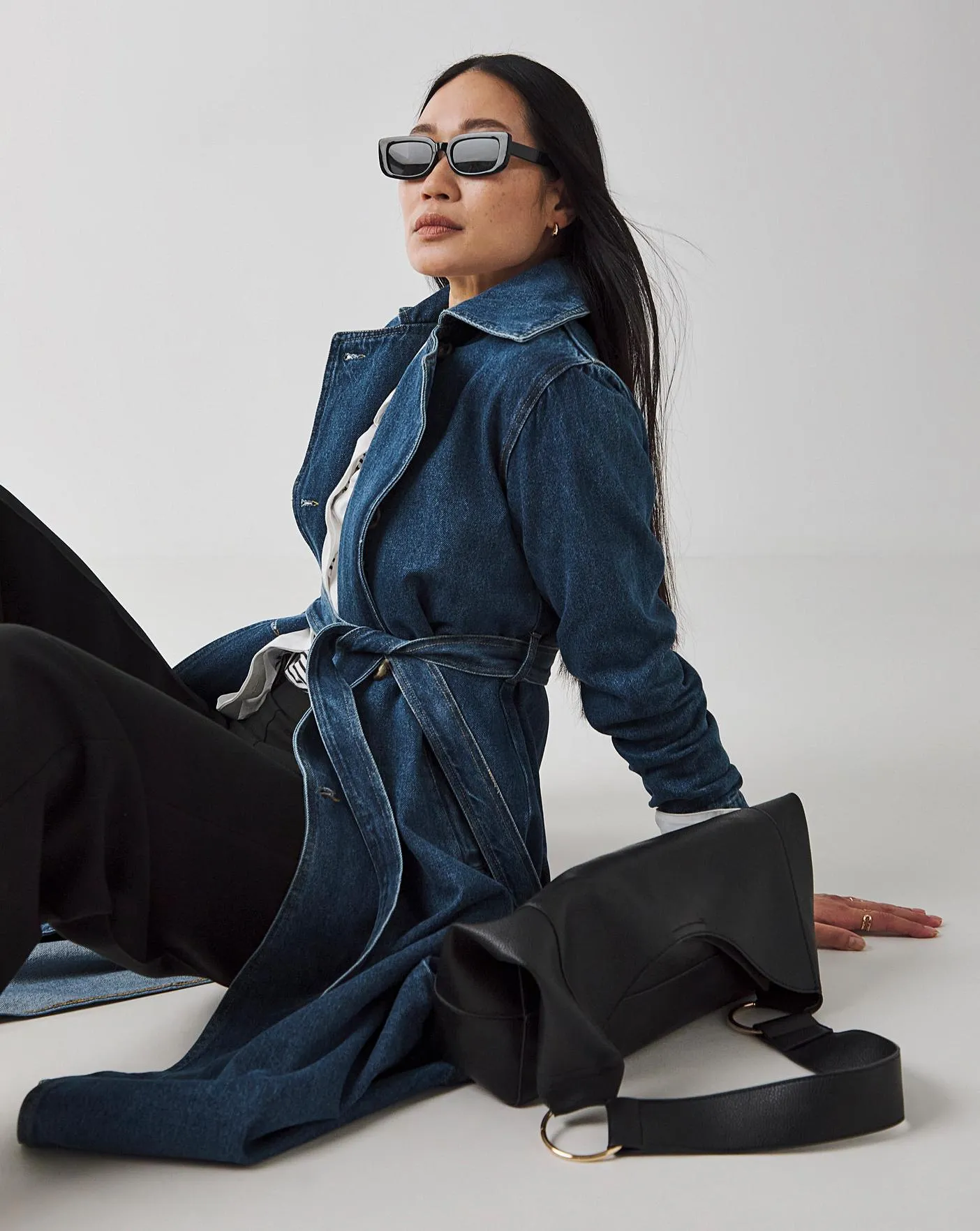 Indigo Denim Trench Coat