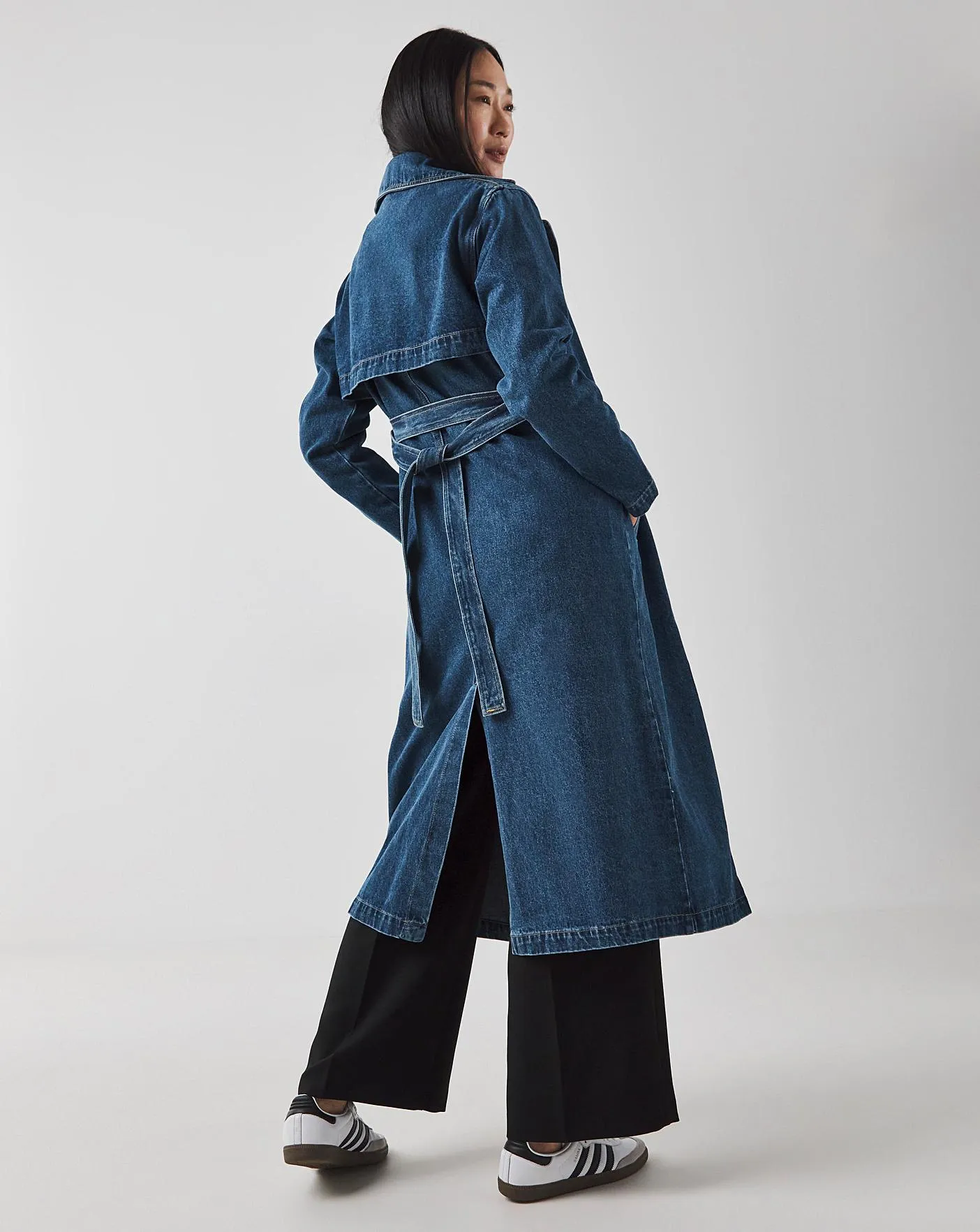 Indigo Denim Trench Coat