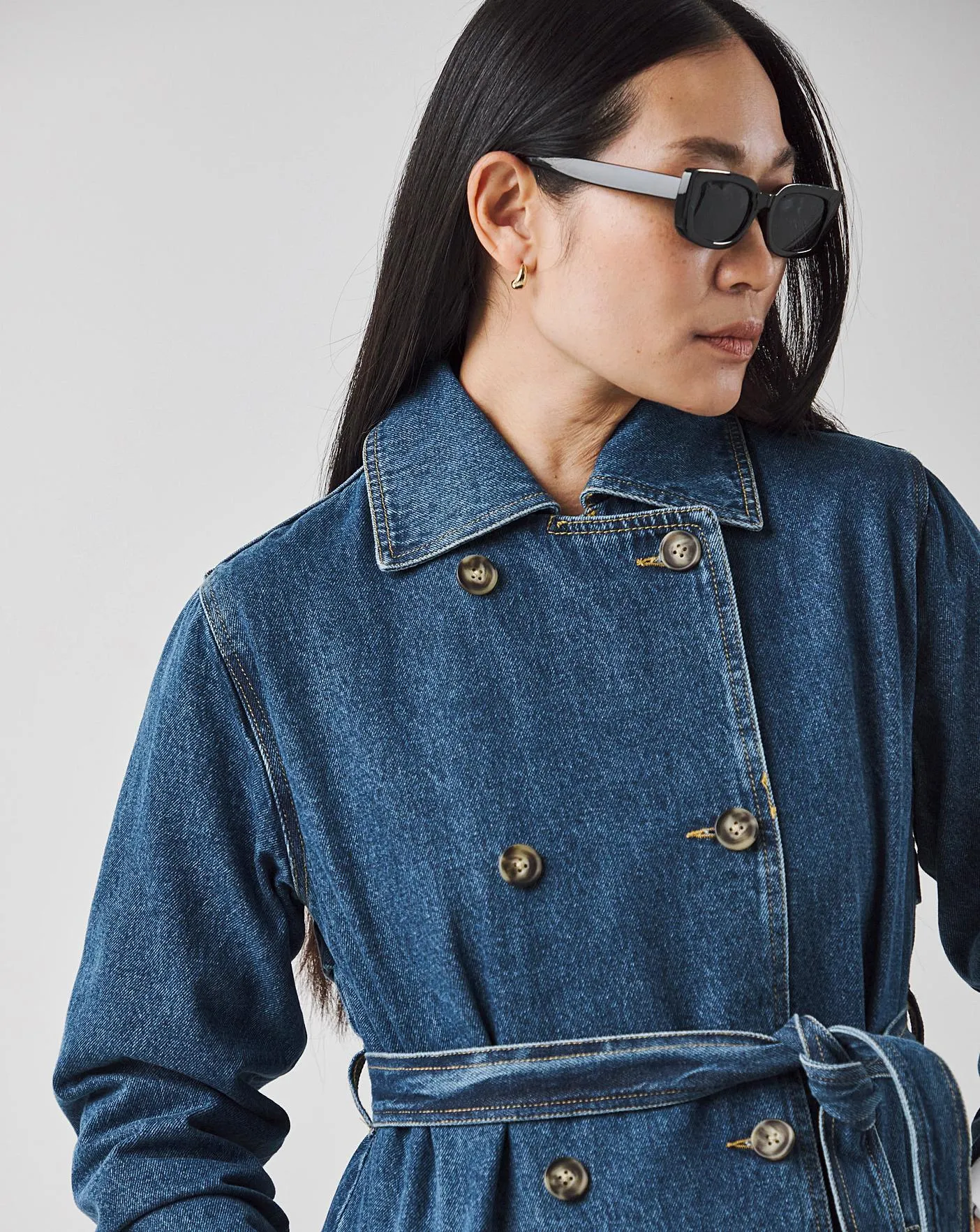 Indigo Denim Trench Coat