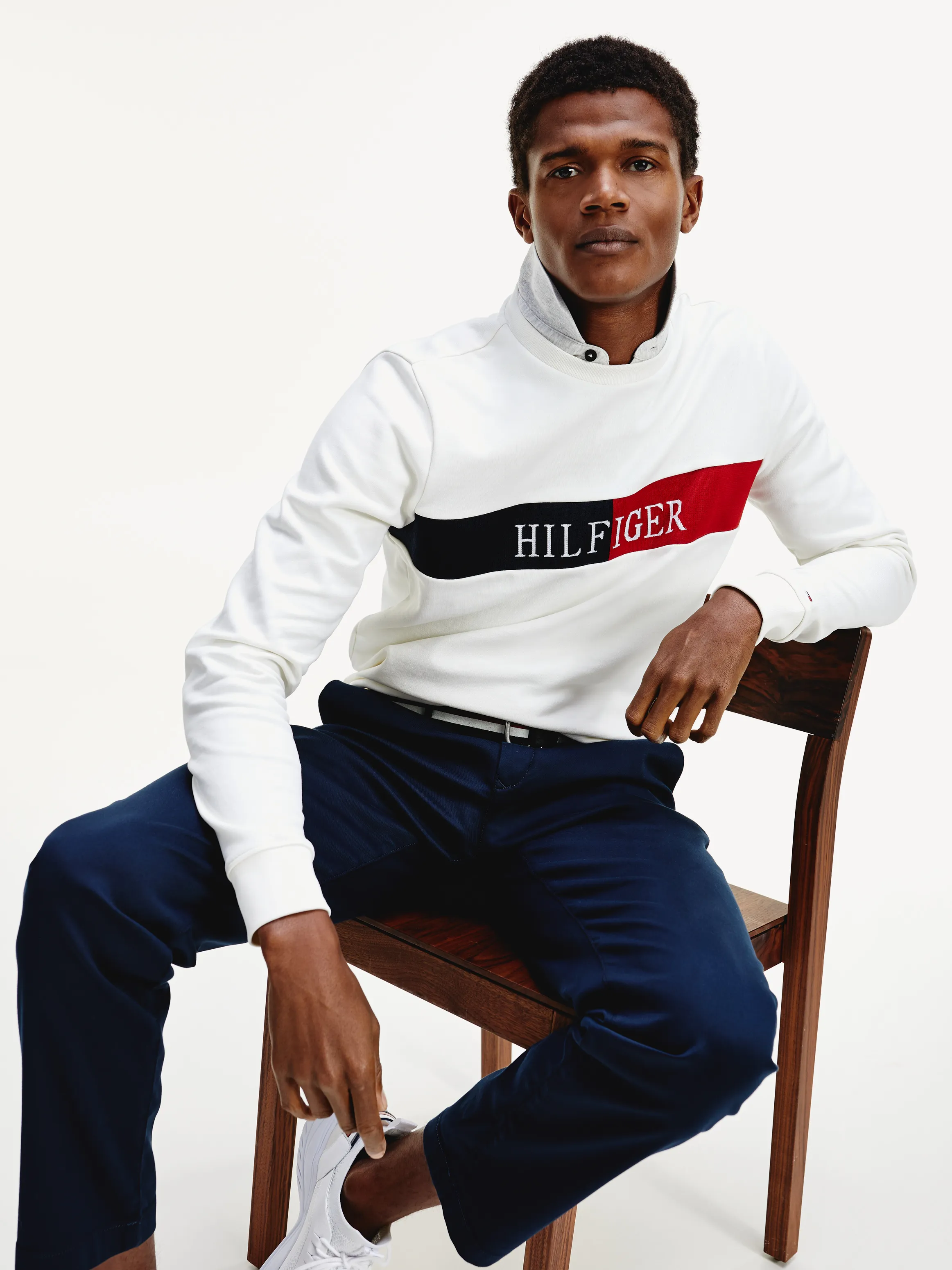 Intarsia Logo Cotton Terry Sweatshirt | Sweatshirts & Hoodies | Tommy Hilfiger